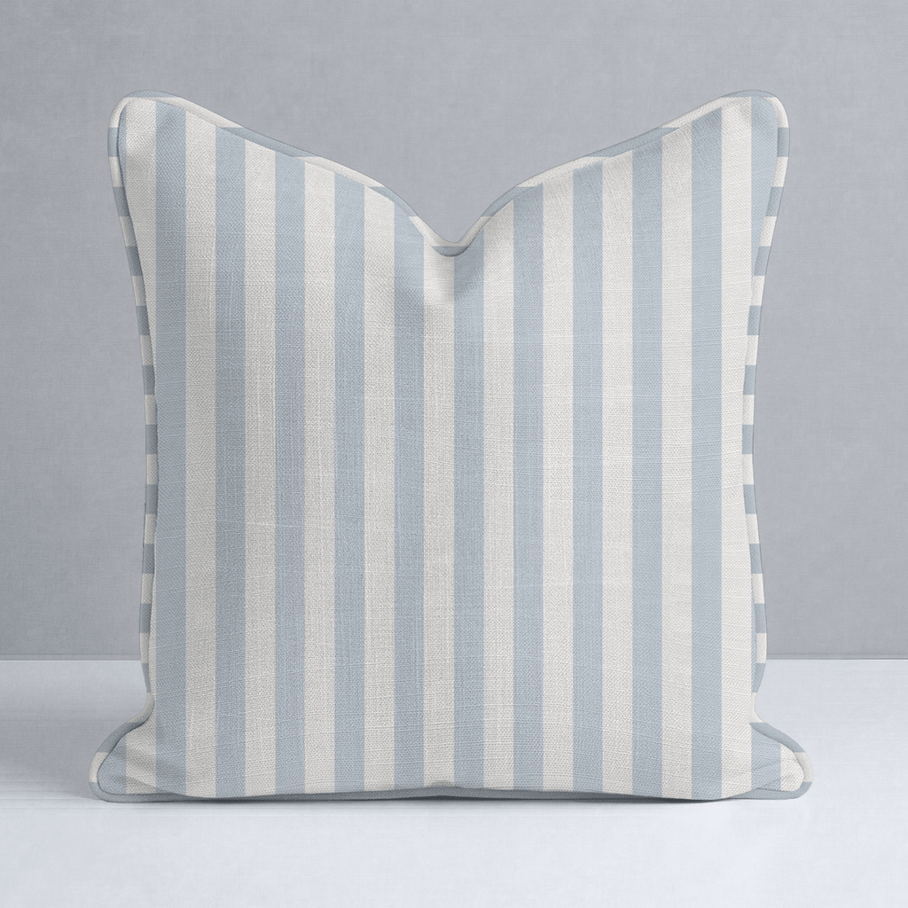 Juliet's Garden Robin Blue Stripe Throw Pillow - Lemon Park