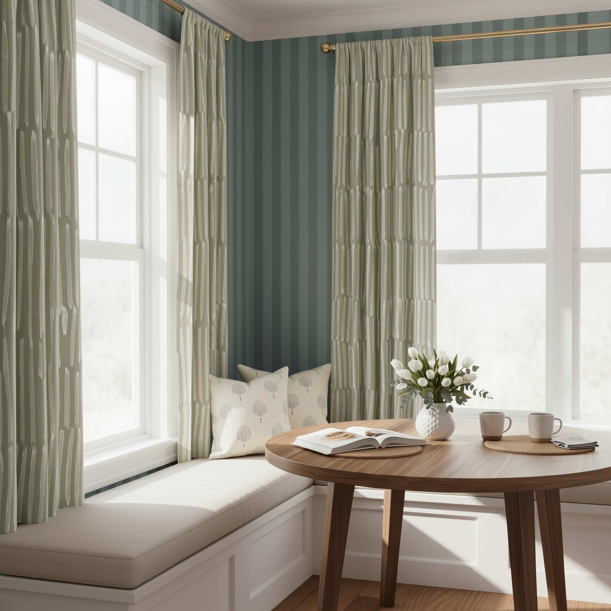 Loose Stems Juniper Stripe Wallpaper